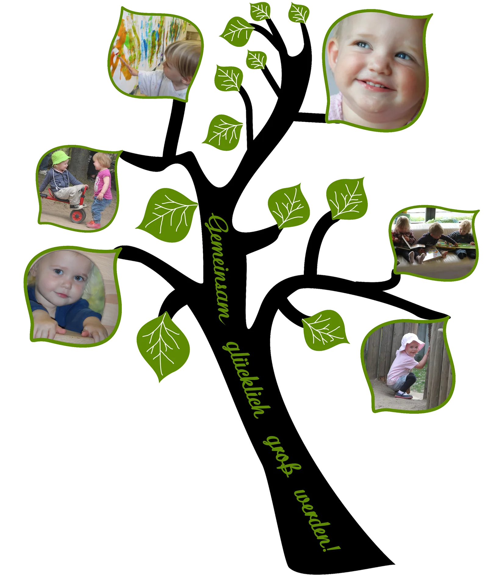 Gemalter Baum der Liebevollen Kinderzeit